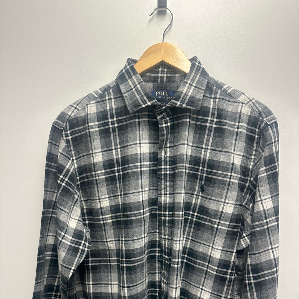 Men’s Ralph Lauren Button Down shirt. Black White Gray XL Slimfit Good Cond